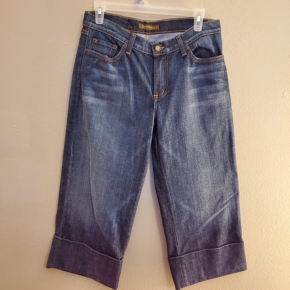 David Kahn Blue Medium Wash Denim Cropped Capris Size 6 - Picture 1 of 5